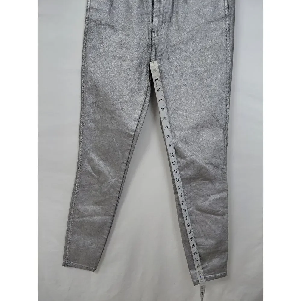 Zara Trafaluc Deninwear  Silver Pants Women Size 4